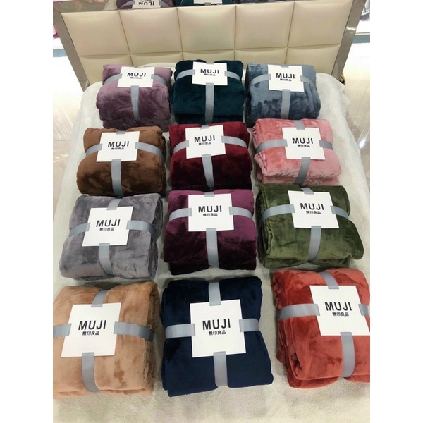 Chăn Tuyết Nhung MUJI Chính Hãng 2 Lớp 2m*2m3