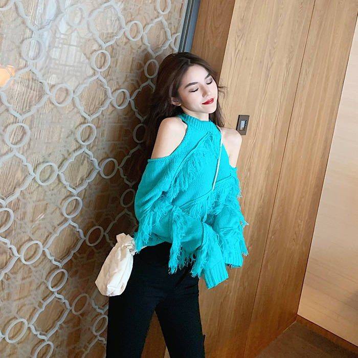 Áo Len Hở Vai Phong Cách Hàn Quốc Gợi Cảm Phong Cách Mới