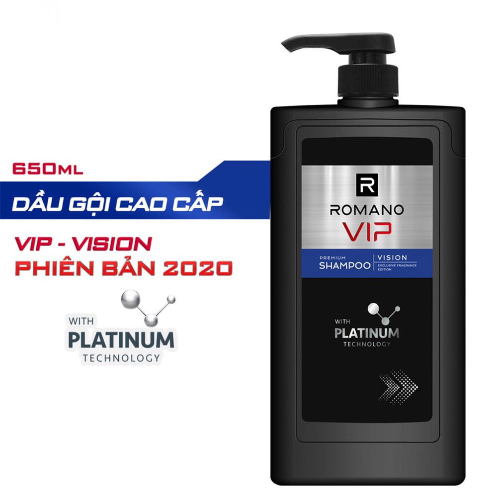 Combo Dầu Gội nước Hoa Vip Romano 650ml+ lăn khử mùi vip 50ml