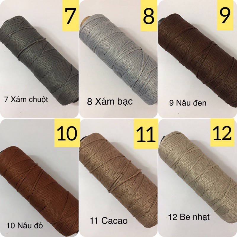 Sợi dệt trơn cotton lõi đen 125gr ( Bảng màu 1-42)