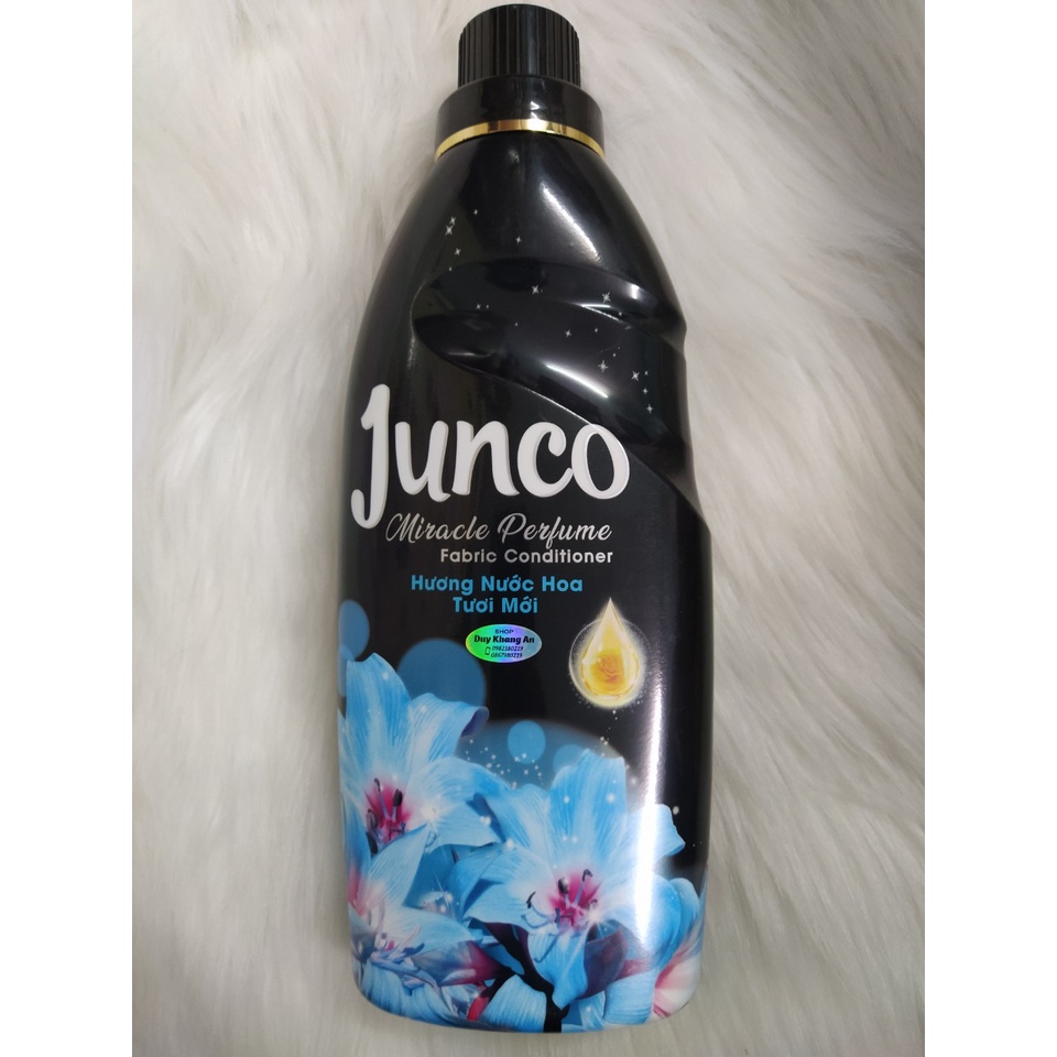 Nước xả Junco chai 800ml Hương nước hoa tươi mới Đen-xanh