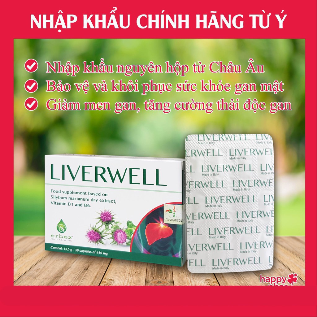 Liverwell - viên uống giải độc gan - tăng cường giải độc gan gộp 30v