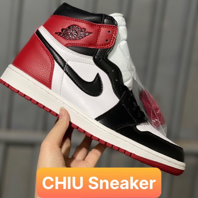 Giày thể thao sneaker jordan 1 high Chicago black toe đỏ đen trắng giày cổ cao