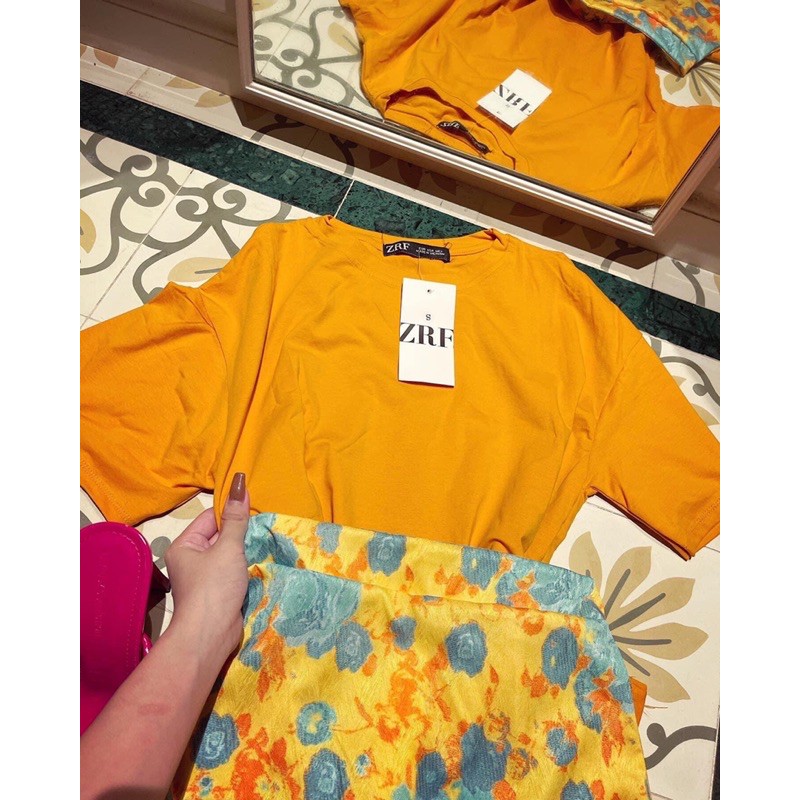 SET CHÂN VÁY HOA MIX ÁO VÀNG ZR | BigBuy360 - bigbuy360.vn