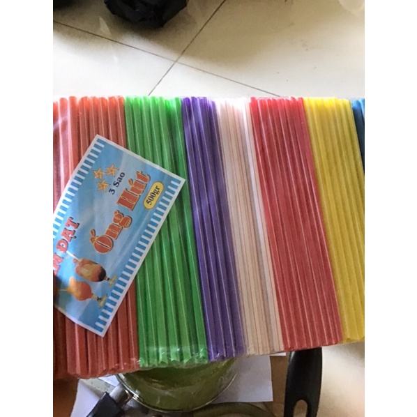 Ống hút nhựa 7 màu , ống hút nước mía bịch 400 ống