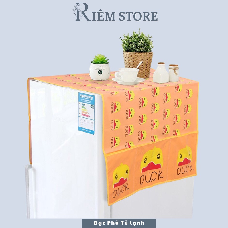 Tấm Phủ Tủ Lạnh Chống Nuớc Chống Bụi Trang Trí Nhà Có Ngăn Đựng Đồ RIEM