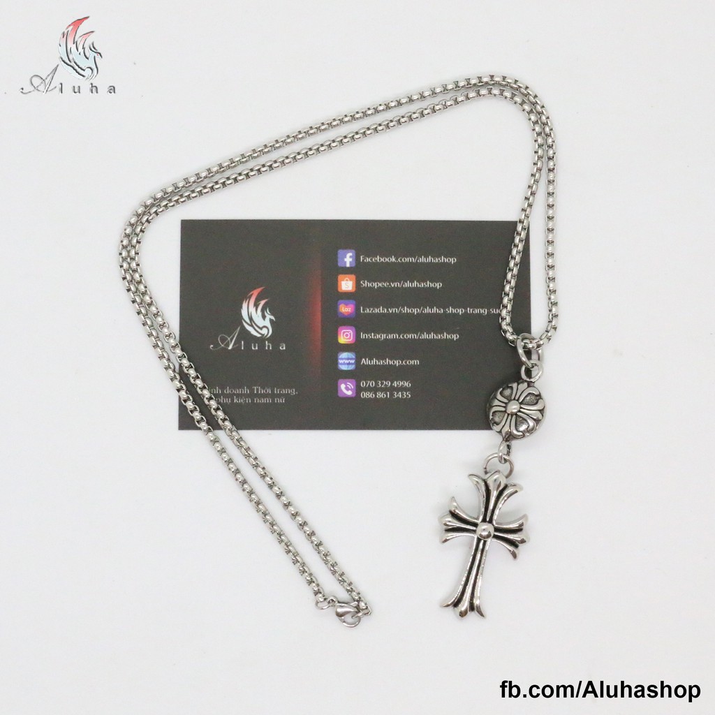 Dây chuyền Titan Chrome Heart kiểu dáng Basic hoa Iris - NL132 - Aluha