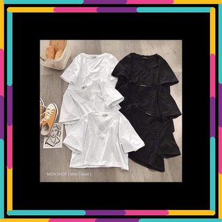 Áo thun croptop form rộng cổ tim