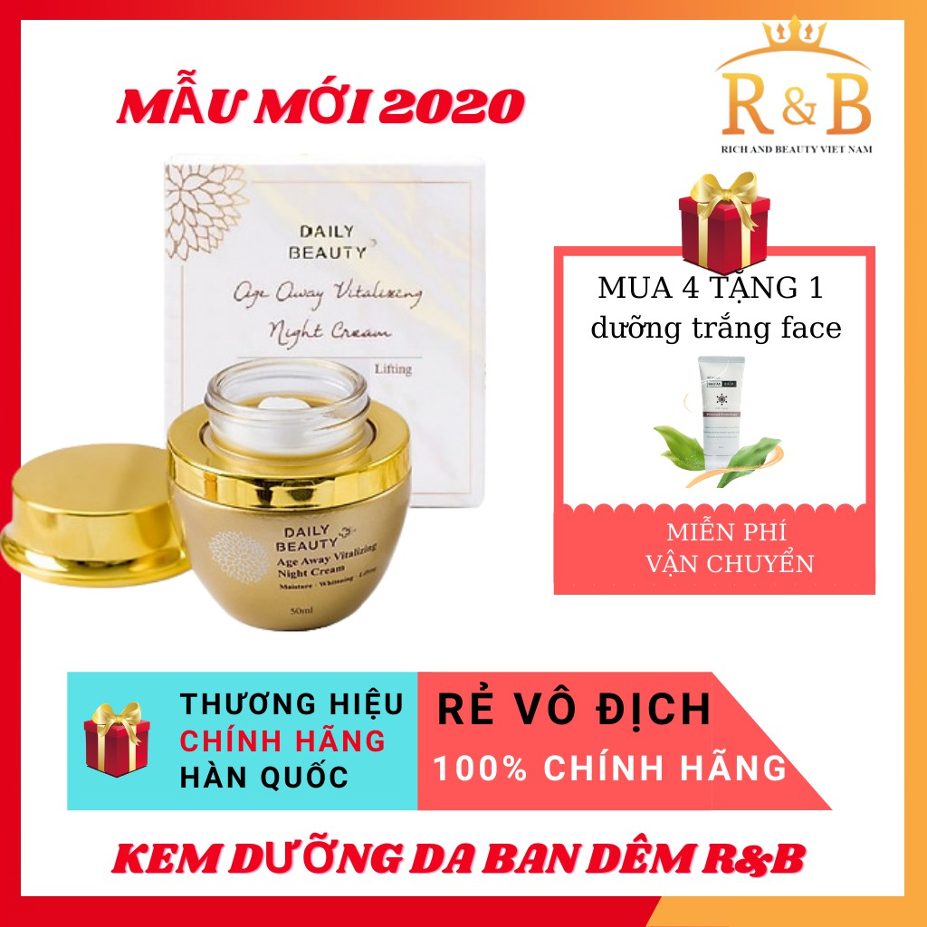 Kem dưỡng da ban đêm Daily Beauty Age Away Vitalizing Night Cream R&B Việt Nam, Đánh Thức Thanh Xuân, Trẻ Hóa Làn Da