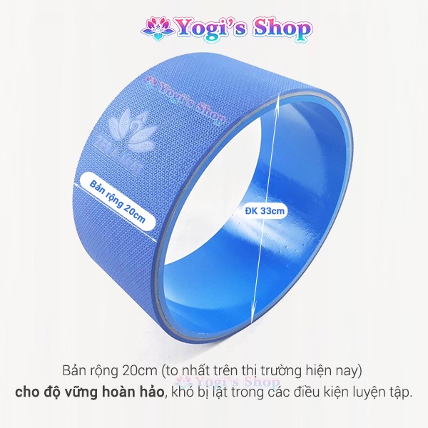 Vòng Tập Yoga Wheel Mở Lưng, Mặt Ngoài Thảm Zera Mat TPE, bản rộng 20cm, đường kính 33cm, chịu lực 200kg | Yoga Wheel