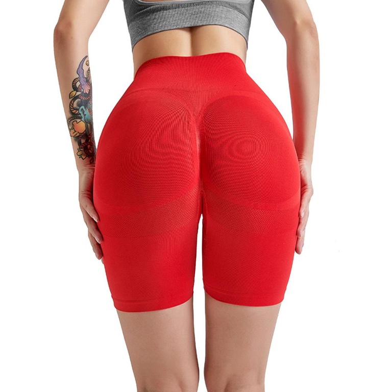 Quần short tập yoga lưng cao chất liệu nylon mềm mại thời trang cho nữ