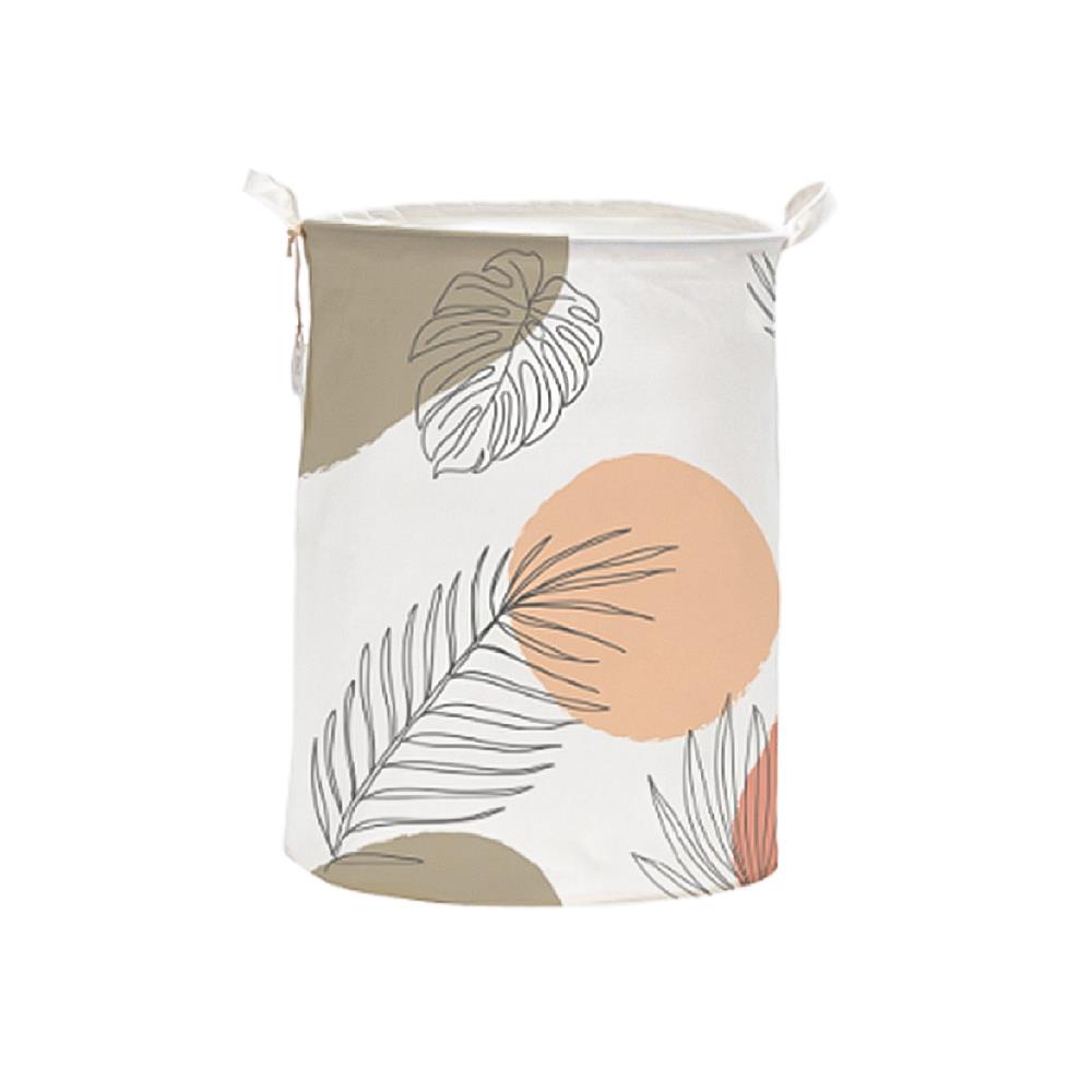 Homebase MOYA Giỏ để đồ giặt hình tròn HA10620A bằng Polyester 55X42X42CM họa tiết hoa