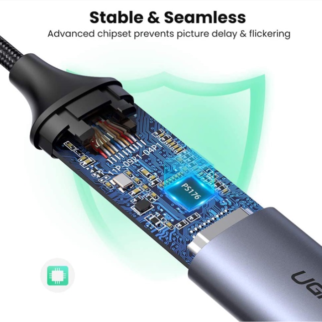 Cable USB-C to HDMI  Ugreen (70444) dài 20cm  chính hãng