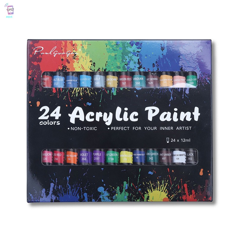 Set 12 / 24 Lọ Sơn Màu Acrylic 12ml Dùng Để Vẽ Trang Trí Móng Tay Nghệ Thuật