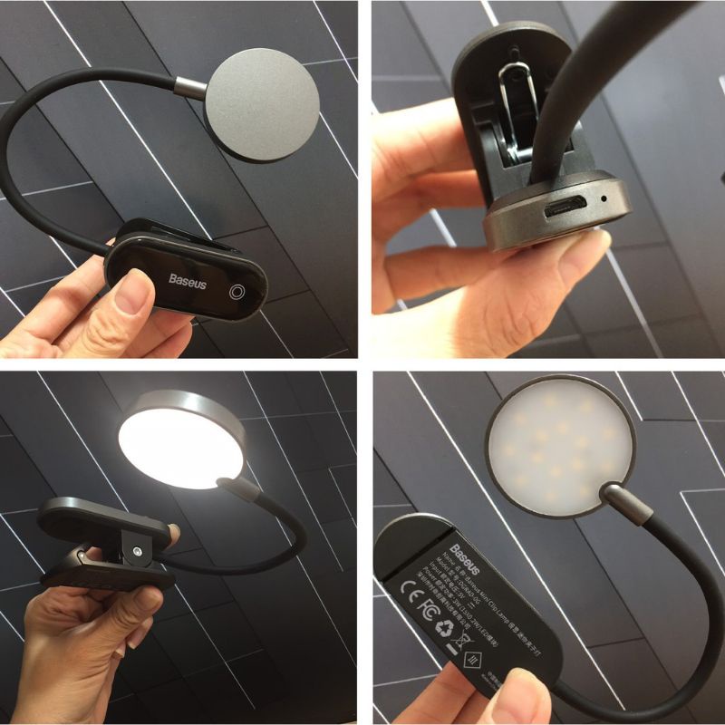 CHÍNH HÃNGĐèn Led Đọc Sạc Dạng Kẹp Baseus Mini Clip Lamp DGRAD 0G Cảm Ứng Chạm Tắt Mở Có Thể Xoay Chỉnh 360 nhỏ gọn