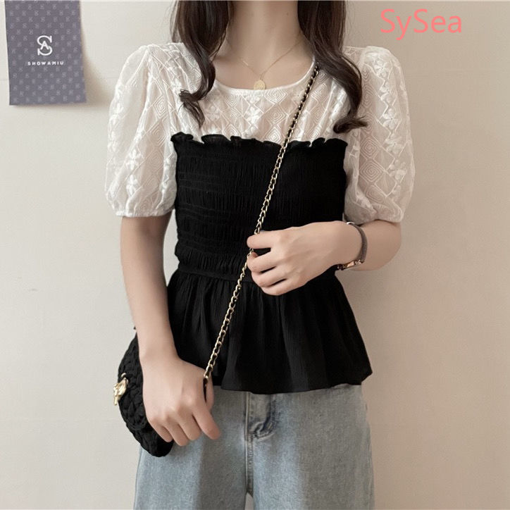 Áo tay ngắn phong cách Hàn Quốc thời trang mùa hè cho nữ
