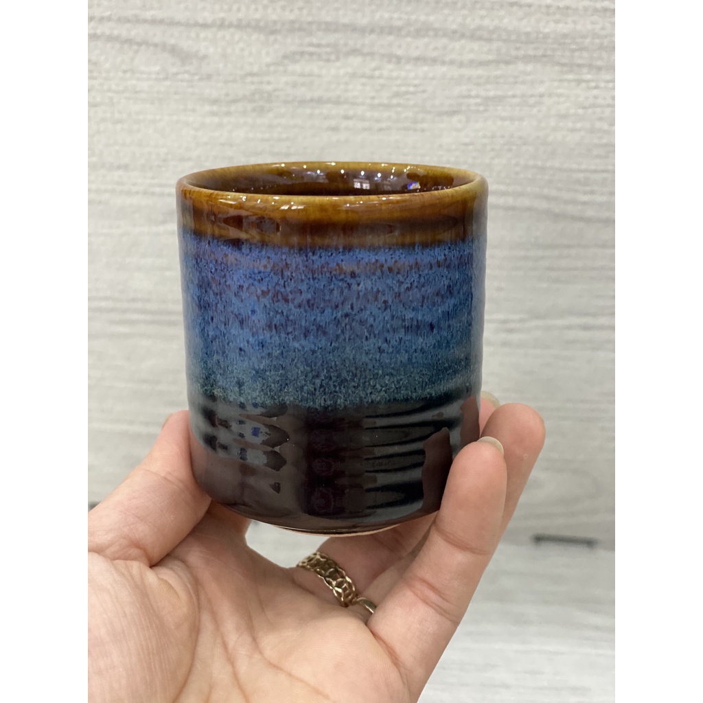 Bộ Ly cốc tách chén uống trà cafe men hỏa biến lam cao cấp chuyên dùng nhà hàng khách sạn gốm sứ Bát Tràng
