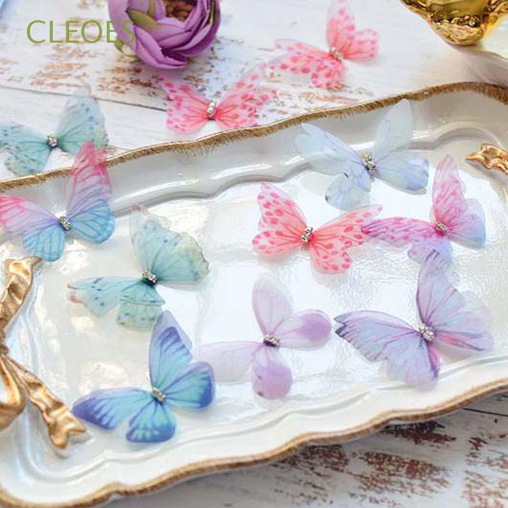 Set 20 Miếng Dán Trang Trí Quần Áo Hình Bướm 3d Nhiều Màu Sắc