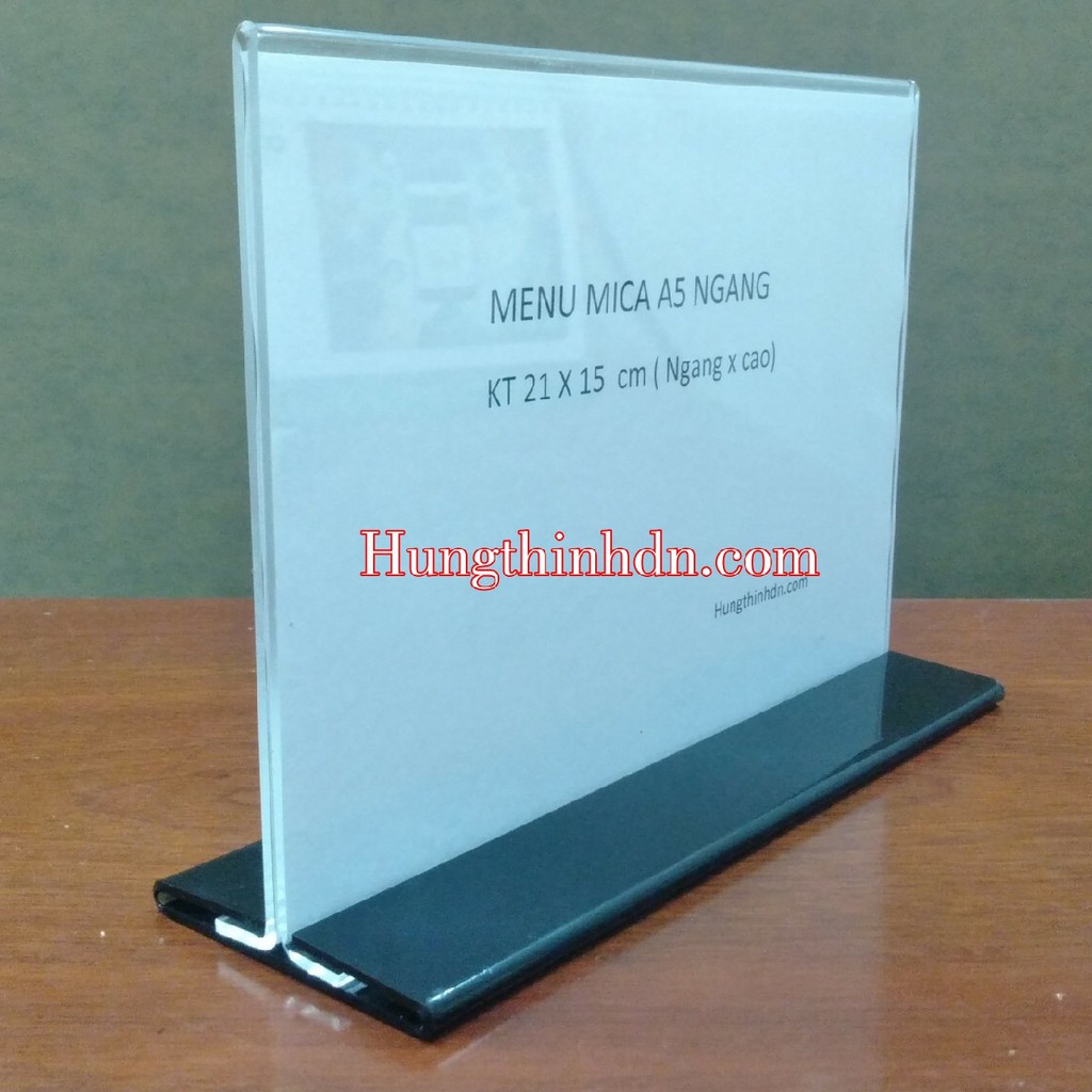 Kệ standee mica,menu mica A5 ngang - loại tốt