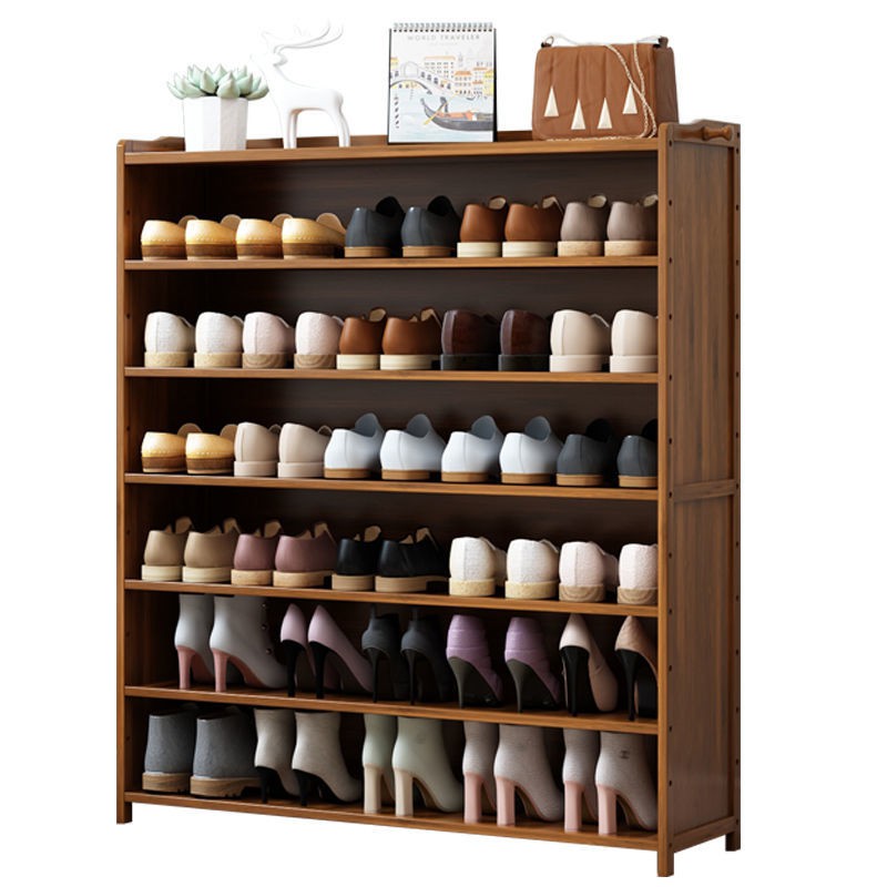 ↂ▣DHP kệ giày tre hộ gia đình đơn giản tiết kiệm nhiều lớp chống bụi lưu trữ cửa bằng gỗ rắn tủ ký túc xá