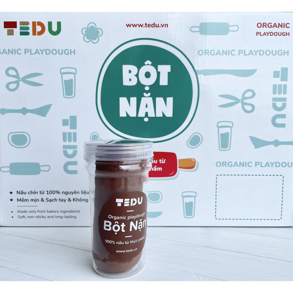 Bột nặn đất nặn an toàn Tedu hủ 140gram - Màu nâu