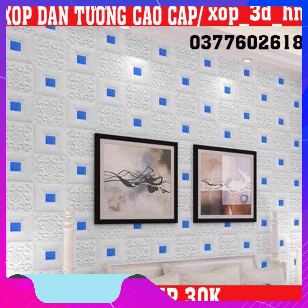 MIẾNG XỐP DÁN TƯỜNG LOẠI NHŨ 3D CÁCH ÂM CÁCH NHIỆT 70CM * 77CM