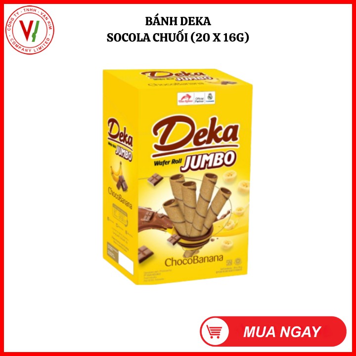 [Nhập khẩu Indonesia] Bánh quế Deka Socola Chuối 320g (20 x 16g) - GIÒN TAN kết hợp vị BÉO của Socola Chuối