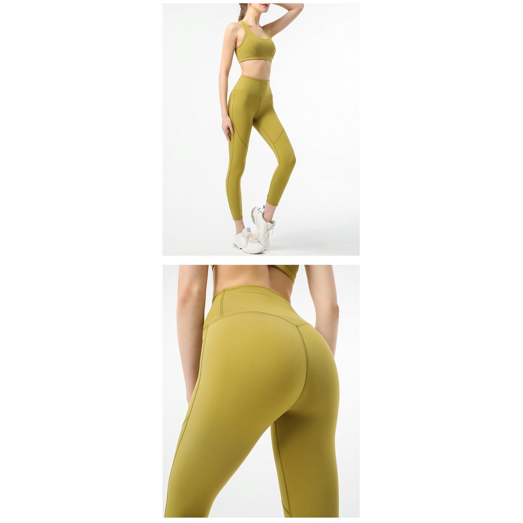 Quần dài thể thao HOPPE FUMENG lưng cao hỗ trợ tập yoga chạy bộ dành cho nữ