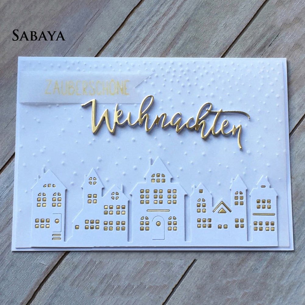 Khuôn Cắt Giấy Bằng Kim Loại Hình Ngôi Nhà Dùng Để Trang Trí Sổ Thủ Công