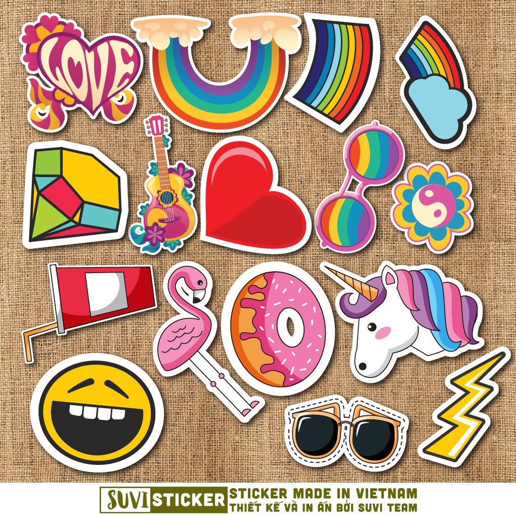 50 Sticker Something chống nước sticker dán laptop, điện thoại, đàn guitar, mũ bảo hiểm, vali. MSP: K07