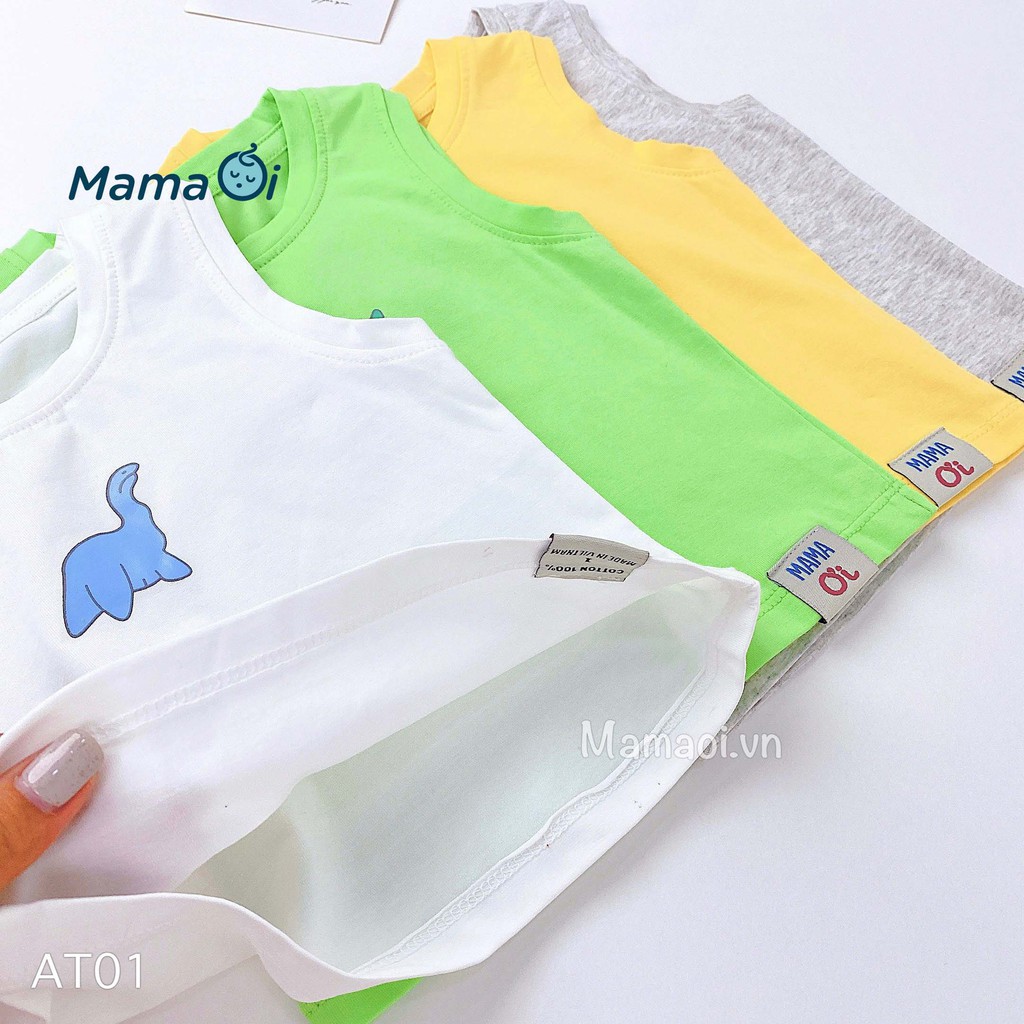 AT01 Áo ba lỗ in hình khủng long vải thun cotton co dãn 4 chiều áo mùa hè từ 0-3 tuổi của Mama Ơi- Thời trang cho bé