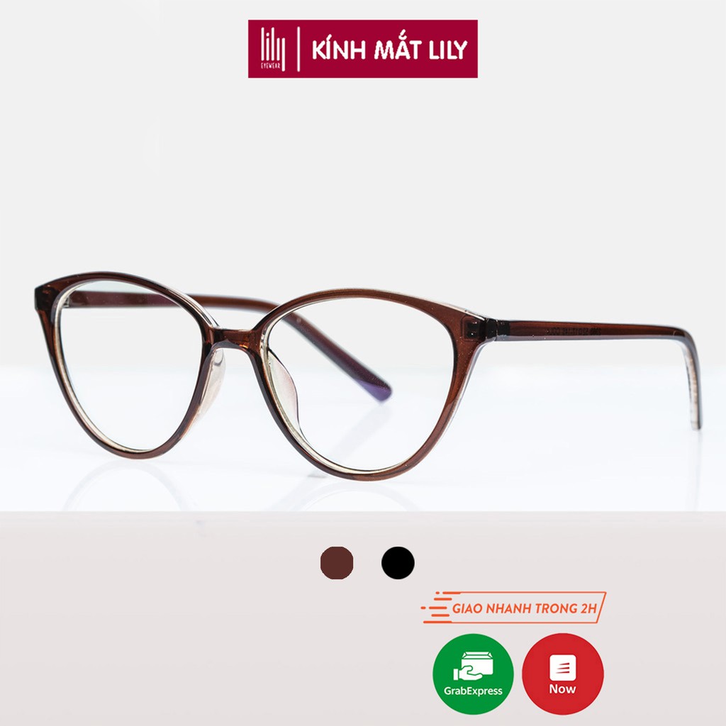 Gọng kính cận nữ Lilyeyewear nhựa dẻo, mắt mèo, thời trang phong cách - Y2360