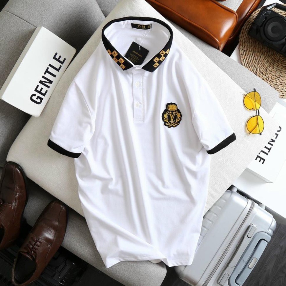 Áo Thun Nam Cổ Bẻ Nẹp Bo Dệt Len Họa Tiết Ngắn Tay Thun Có Cổ Chất Cá Sấu Co Giãn Tay Lỡ | BigBuy360 - bigbuy360.vn