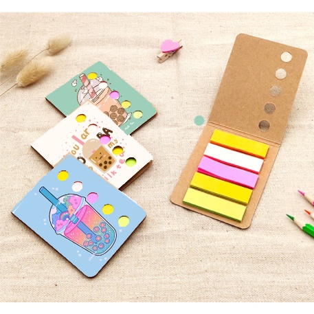 Sổ note 5 màu avocado N5I1 Thức ăn quả bơ trà sữa trứng lười yakult hoa cúc GD bò sữa gudetama shiba roro jump