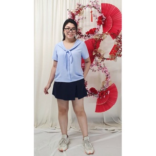 Bigsize công sở - Áo Cổ Thủy Thủ Xanh