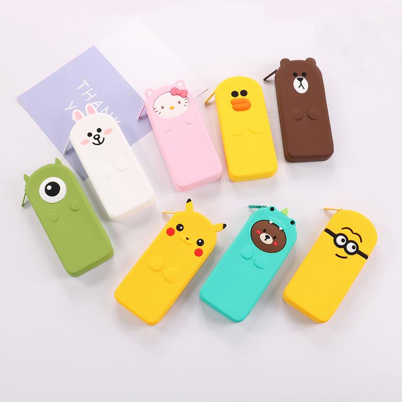 Hộp Đựng Bút Chì Bằng Silicon Hình Gấu Nâu pikachu Dễ Thương