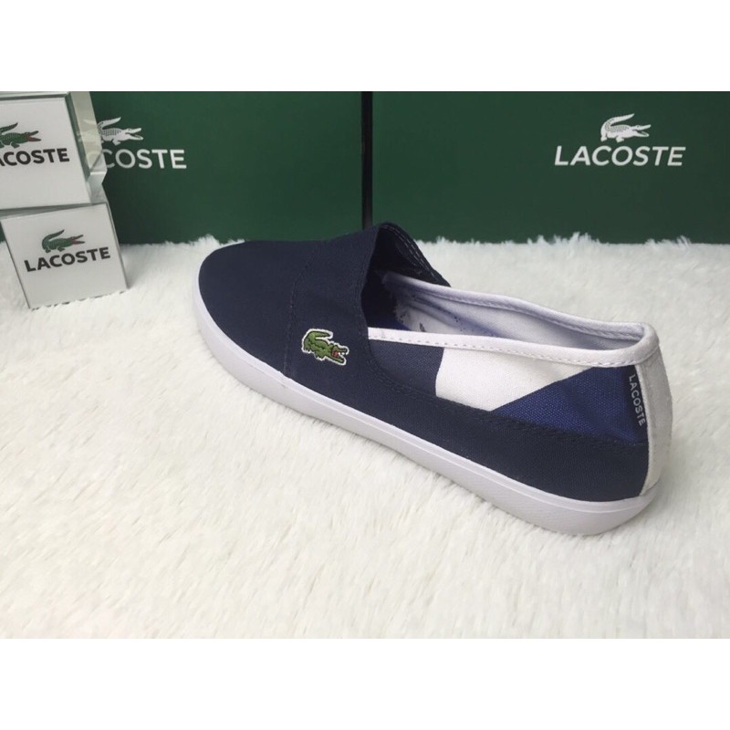 Giày lười vải thời trang nam đế cao su dẻo vải mềm lacoste