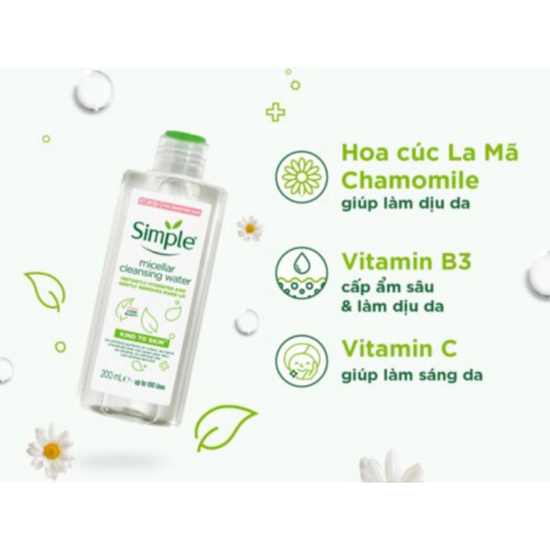 Nước tẩy trang Simple Micellar 200ml