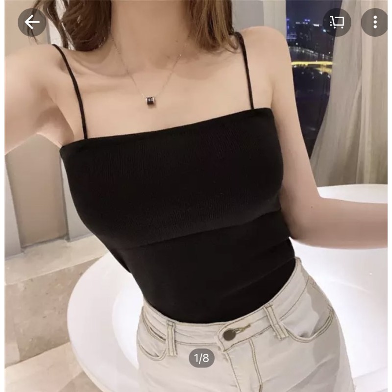 Áo hai dây nữ dáng ôm, áo 2 dây nữ croptop chất liệu cotton đẹp | BigBuy360 - bigbuy360.vn