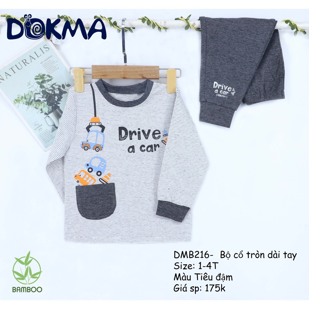 Dokma - Bộ cổ tròn dài tay BAMBOO siêu mềm(1-4Y) DMB216