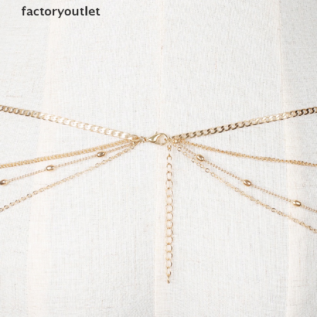 Factoryoutlet Women Belly Body Chains Bohemian Multilayers Gold Color Waist Chain Body Jewelry QWD