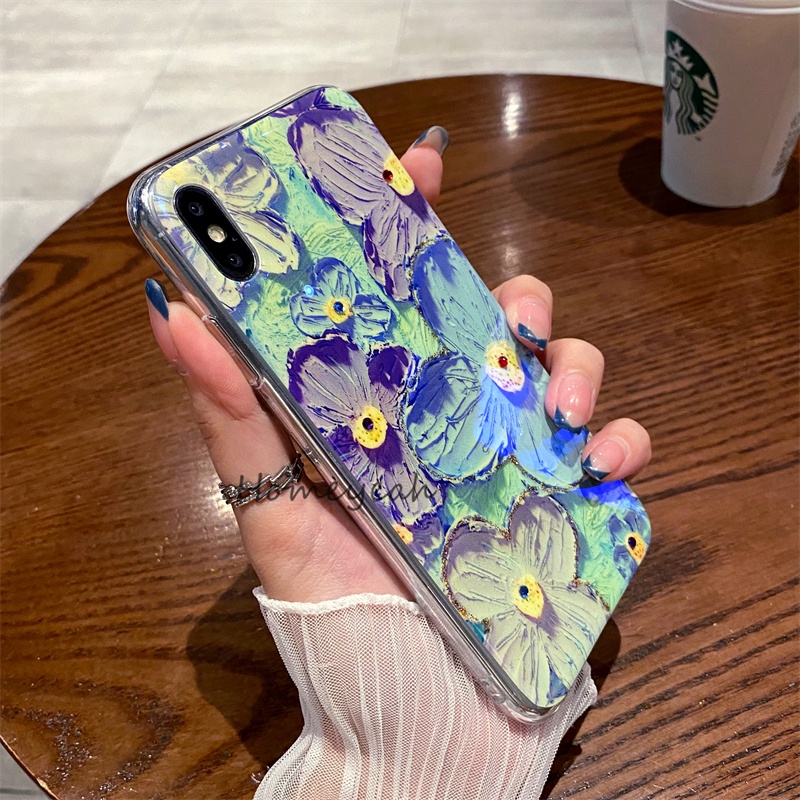 Ốp Điện Thoại Mềm Chống Va Đập Họa Tiết Tranh Sơn Dầu Cổ Điển Cho iPhone 7 8 Plus se 2020 2022 X XR Xs Max