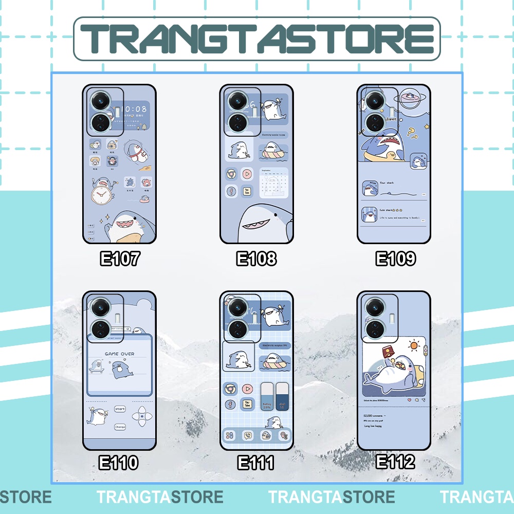 Ốp Vivo Y55 2022 in hình nền cá mập đáng yêu giá rẻ
