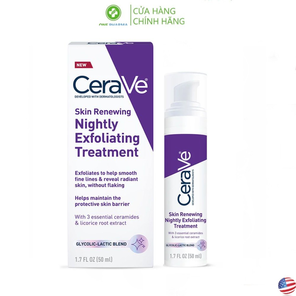 Tẩy tế bào chết cho da mặt CeraVe Skin Renewing Nightly Exfoliating Treatment 50ml