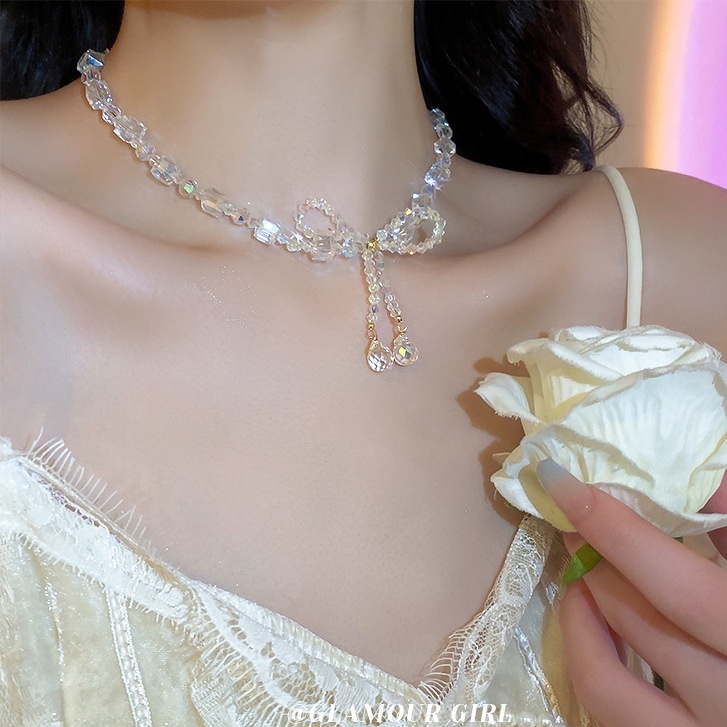 vòng cổ nữ pha lê cao cấp phong cách sang trọng dự tiệc diện váy đầm