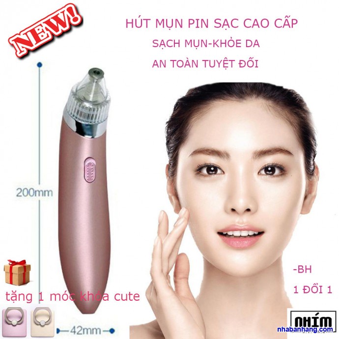 Máy Hút Mụn Đầu Đen, Mụn Cám Dùng Pin Sạc Cầm Tay