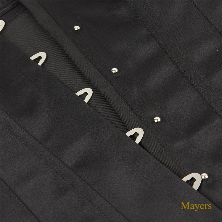 Corset Lace Long Sleeve Shapewear Top Black