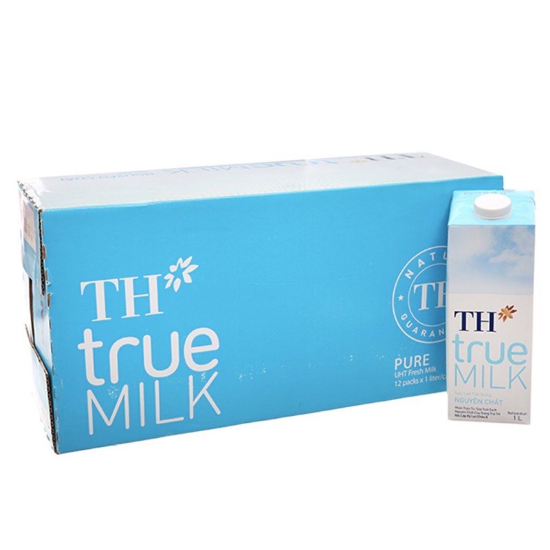 Thùng 12 Hộp Sữa Tươi TH True Milk Nguyên Chất - 12 hộp x 1L