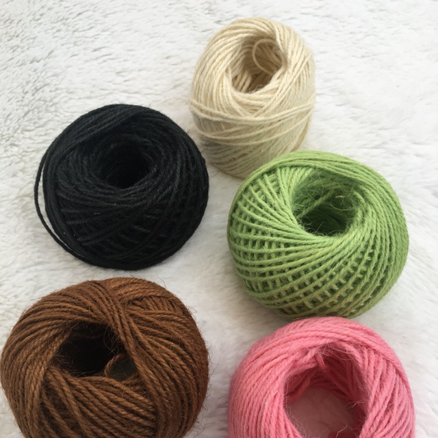 Set 5 cuộn dây cói màu (40m/ 1 cuộn)