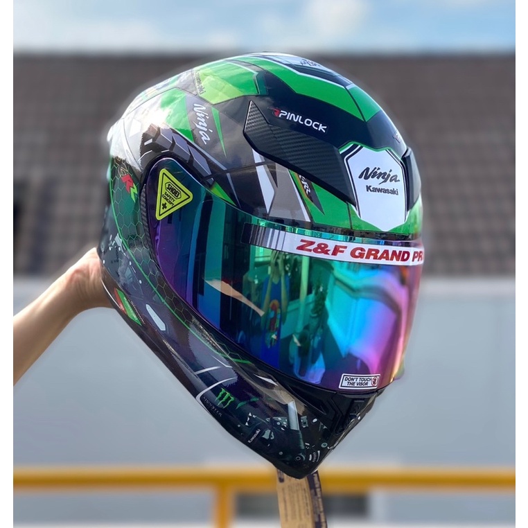 MŨ BẢO HIỂM ROYAL M138B ĐEN BÓNG LÊN TEM KAWASAKI XANH LÁ CỰC CHUẨN, MUA 1 mũ  TẶNG 1 quà, BH 12 tháng